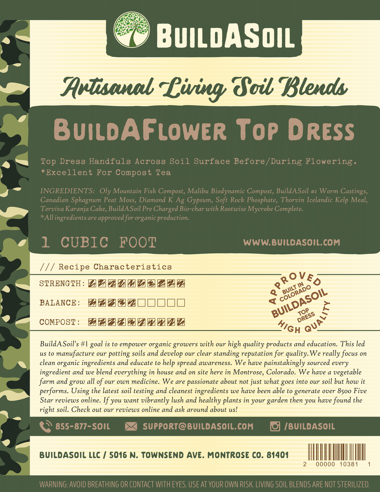 BuildASoil Build-A-Flower top Dress Kit - 2 Gallon Bag