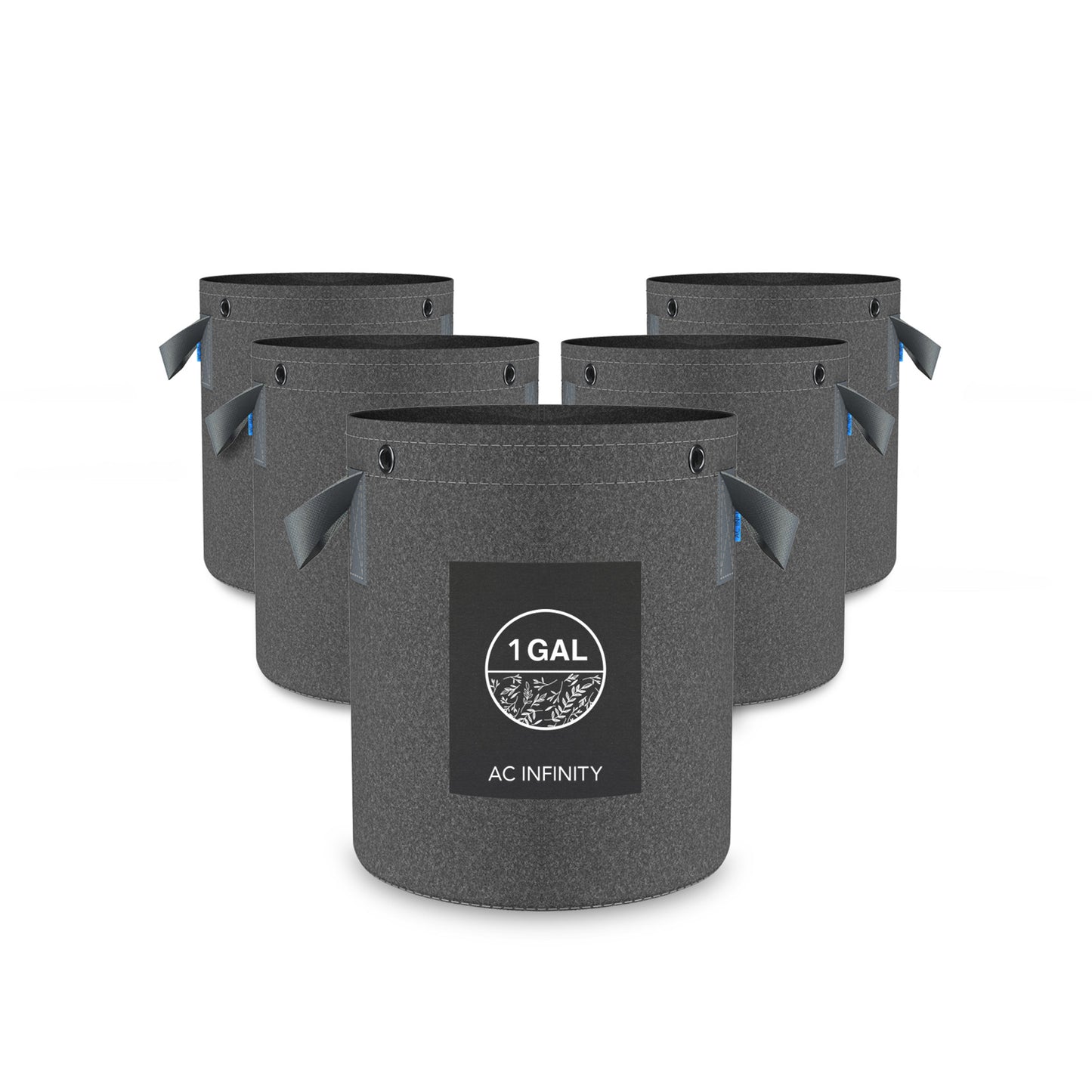 AC Infinity Heavy Duty Reusable Fabric Pots, 1 Gallon, 5-pack