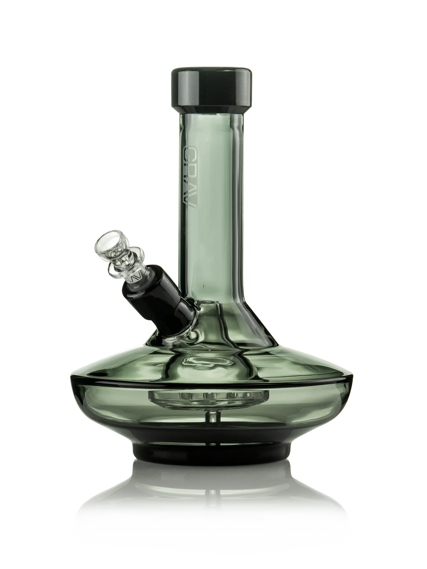 GRAV Small Wide Base Water Pipe - Smoke with Black Accents