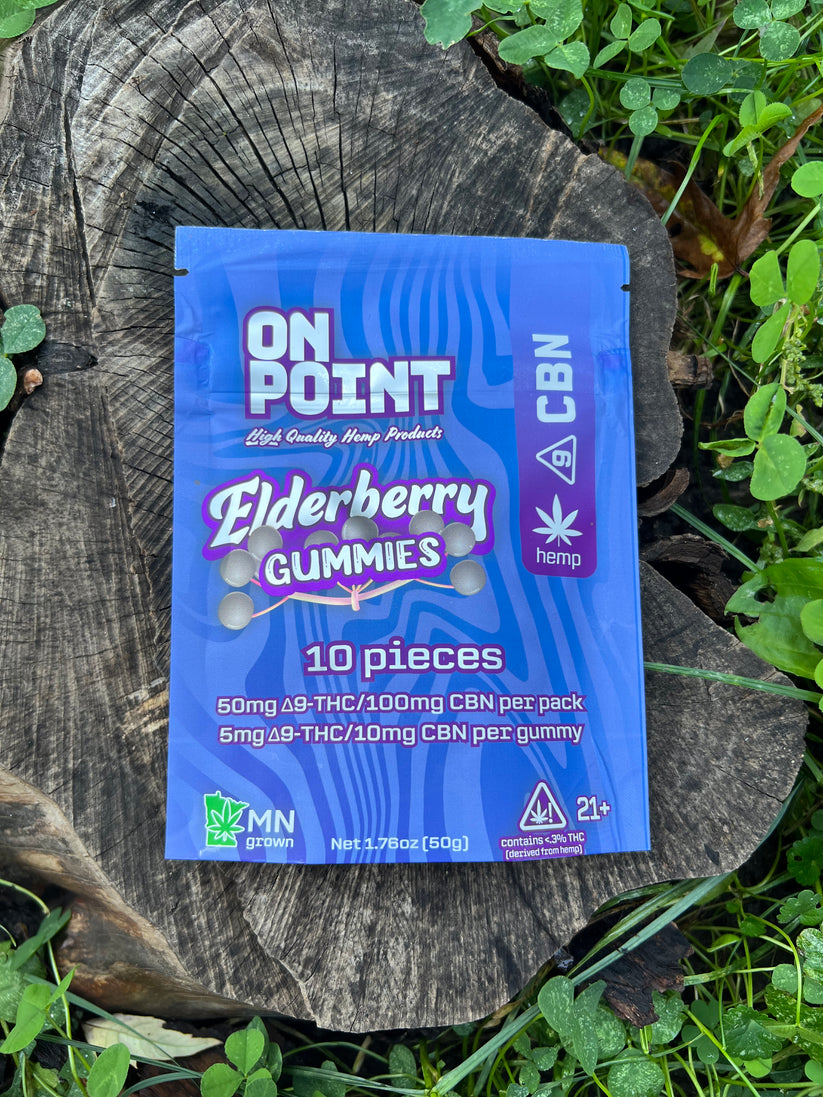 On Point HEMP DERIVED Delta 9 THC+CBN+CBD Elderberry Gummies