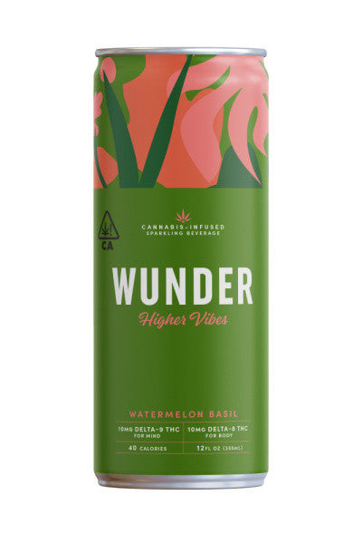 Find Wunder Higher Vibes Delta 9 Soda 4pk - Watermelon Basil