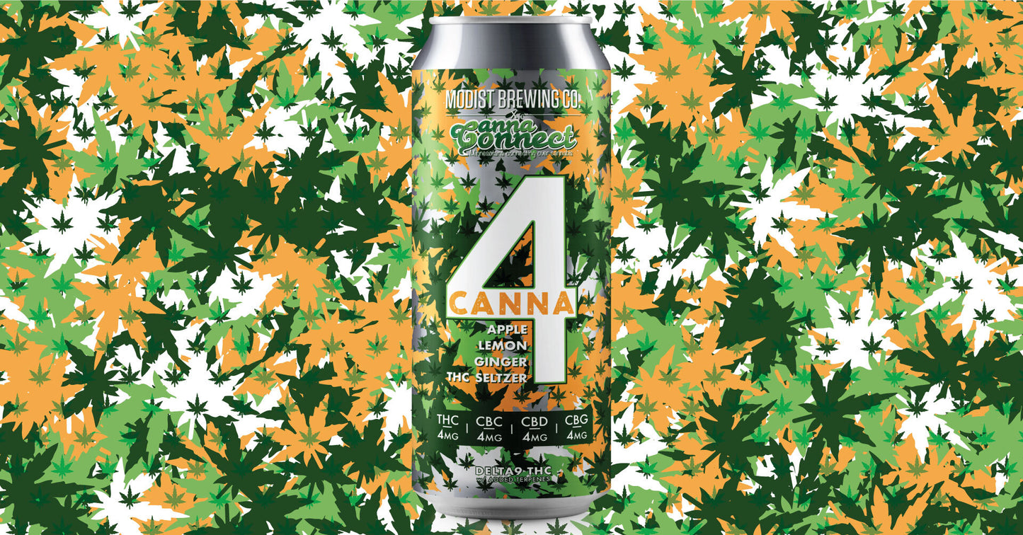 Modist Brewing x CannaConnect 4 Canna Apple Lemon Ginger 4mg THC Seltzer