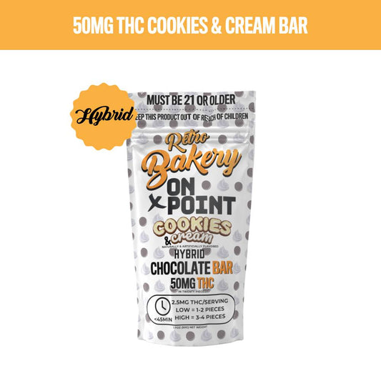 Retro Bakery x OnPoint Cookies & Cream Hybrid Chocolate Bar 50mg