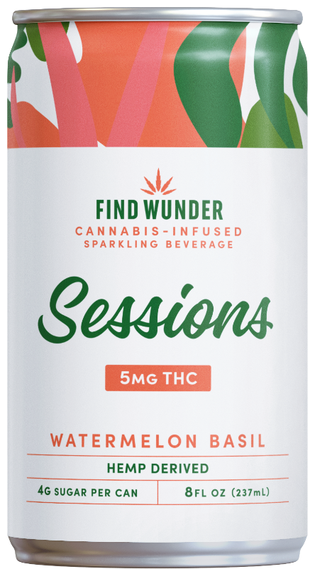 Find Wunder Sessions Delta 9 Soda 6pk - Watermelon Basil 5mg