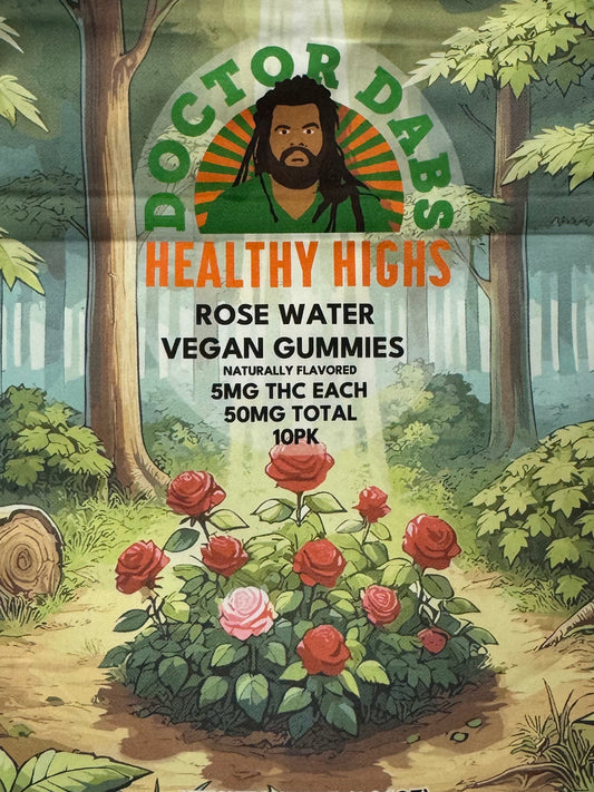 Doctor Dabs Healthy Highs Vegan Gummy - Rose Water - 50MG THC