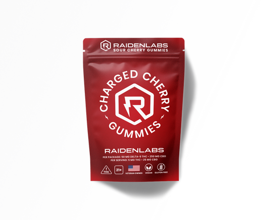 Raiden Labs Sour Cherry Gummies - 5mg THC, 25mg CBG