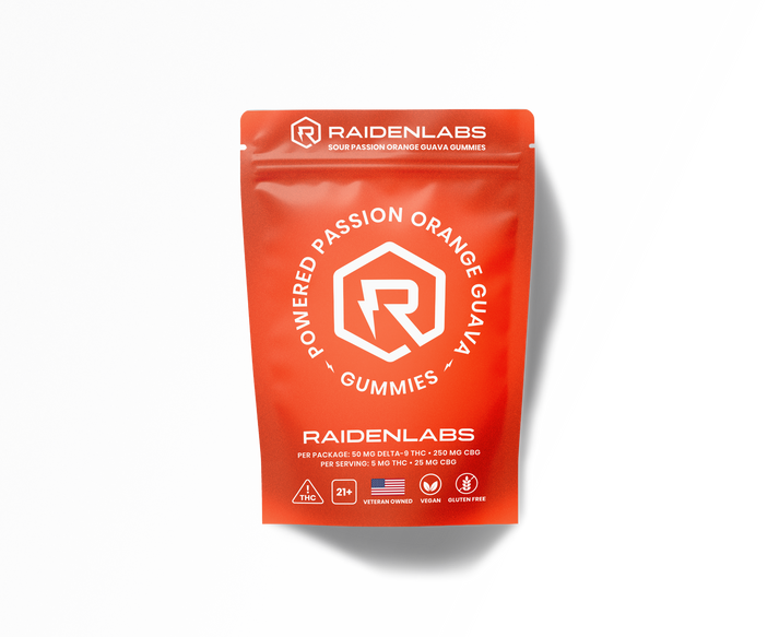 Raiden Labs Sour Passion Orange Guava Gummies - 5mg THC, 25mg CBG