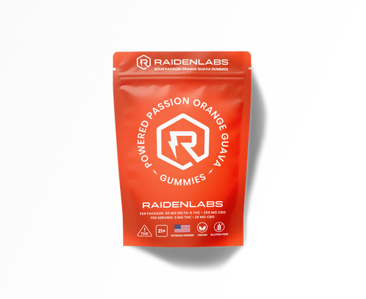 Raiden Labs Sour Passion Orange Guava Gummies - 5mg THC, 25mg CBG