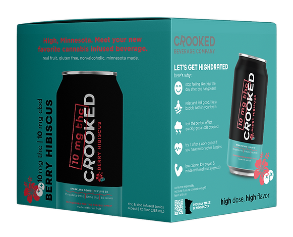 Crooked Berry Hibiscus Sparkling Tonic - 10mg