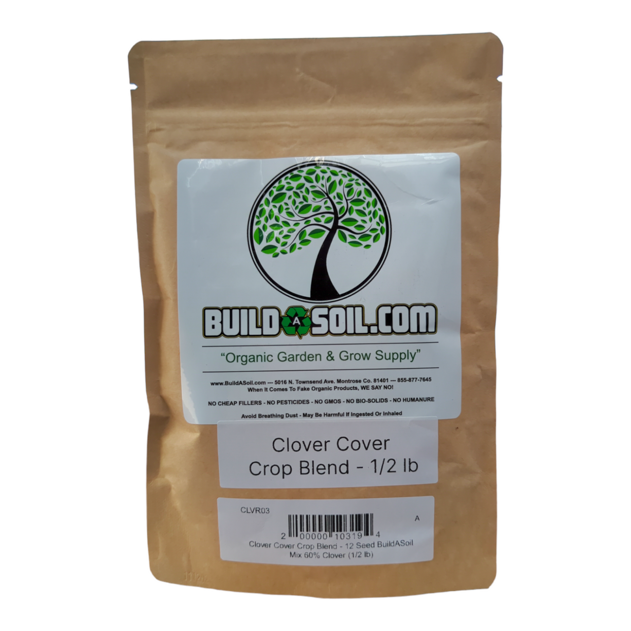 BuildASoil Clover Cover Crop Blend - 12 Seed Mix 60% Clover 1/2 lb