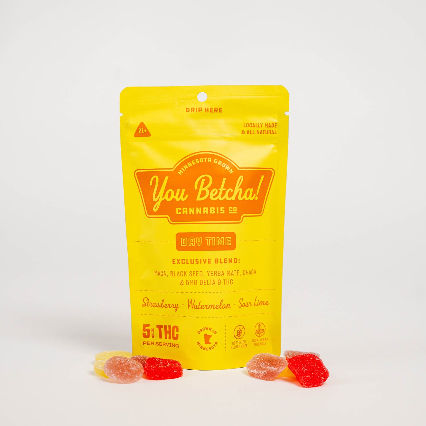 You Betcha Cannabis Co. - Day Time Gummies: Strawberry Watermelon Sour-Lime