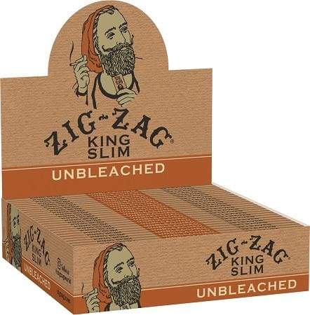 Zig-Zag King Slim Unbleached Rolling Papers - 32 pack