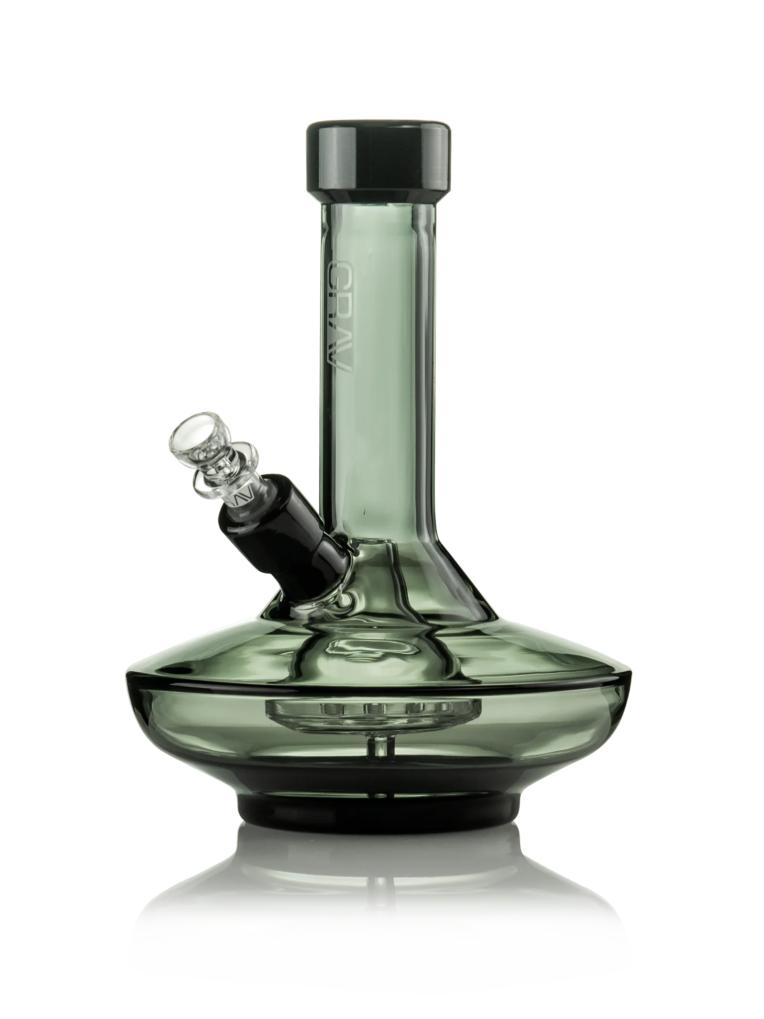 GRAV Small Wide Base Water Pipe - Smoke with Black Accents